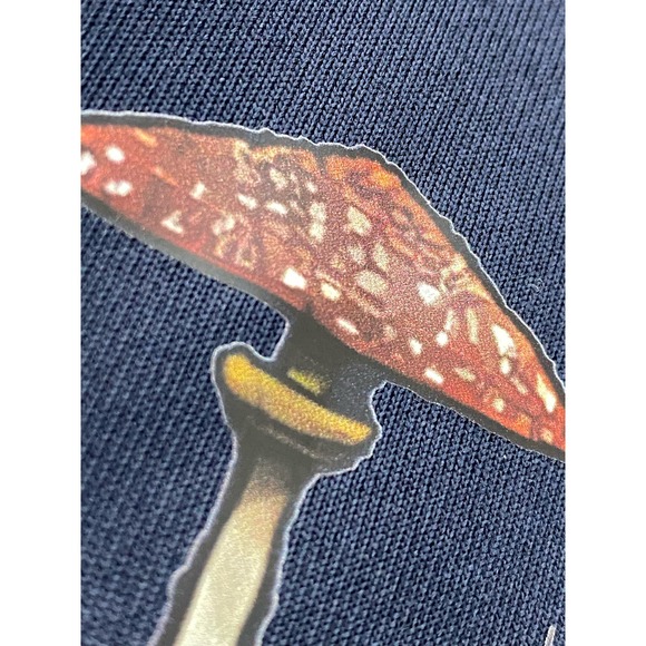 Magic Mushroom LSD Hippy Mens Womens Unisex size XL Blue NWOT Nature Trees - Picture 9 of 11